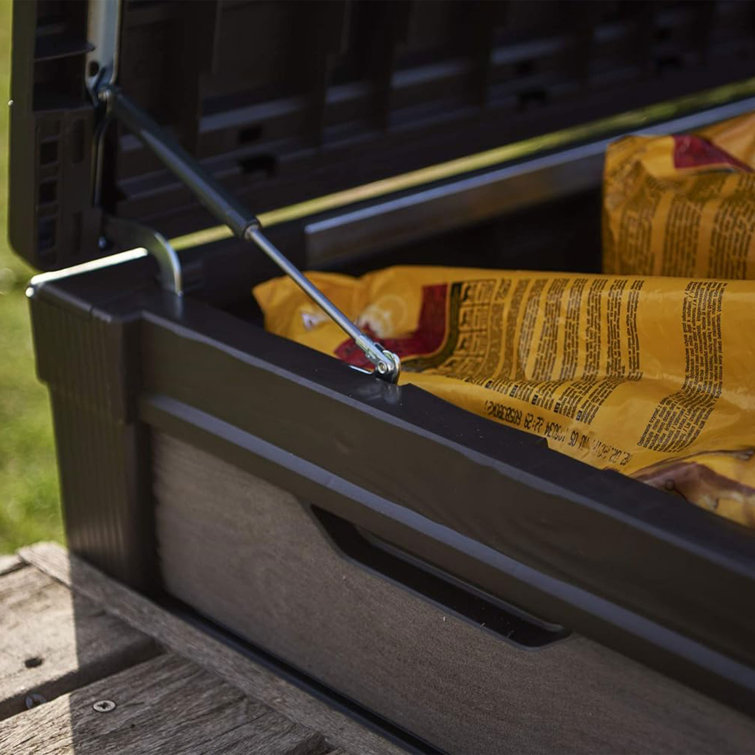 Keter Brushwood 120 Gallon Durable Resin Outdoor Storage Deck Box For